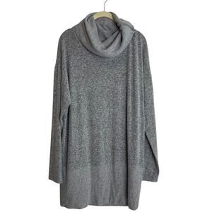 White House Black Market Womens Sweater L Gray Cowl Neck Long Sleeve Tunic